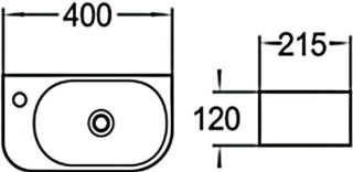 Раковина накладная SantiLine SL-2014L 40см левая белый