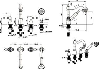 Смеситель на борт ванны Boheme Camelia хром 396-Camelia
