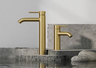 Смеситель для раковины Kludi Bozz 38286N076 брашированное золото