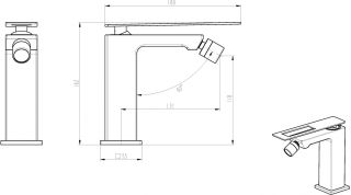 Смеситель для биде Boheme Q белый/чёрный 146-WB
