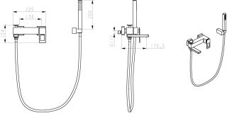 Смеситель для ванны Boheme Q золото/синий 143-GUV