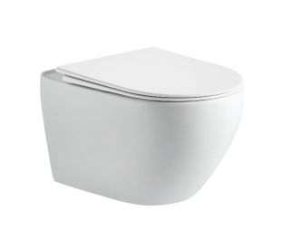 Подвесной унитаз Ceramalux TR0199 безободковый белый