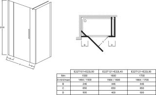 Душевая дверь Jacob Delafon CONTRA E22T101-GA 100*200