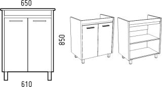 Тумба под раковину Corozo Лорена 65см антик SD-00000354