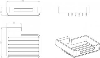 Полка для губок Boheme Q чёрный/золото 10959-G-B