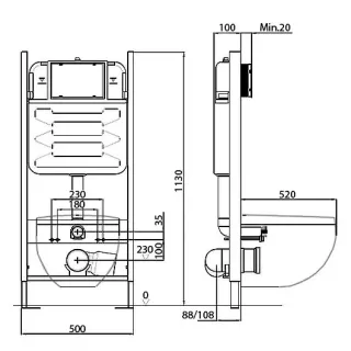 Инсталляция Jacob Delafon EDF103-CP с безободковым унитазом Struktura сиденье с микролифтом клавиша смыва хром