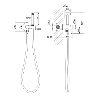 Гигиенический душ со смесителем Timo Saona 2338/19SM розовое золото