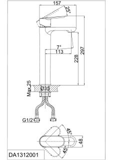 Смеситель для накладной раковины DQ Rhein Speyer хром DA1312001