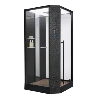 Душевая кабина Orans SR-89101RS 89101RBLH 100x100 см профиль чёрный стекло прозрачное