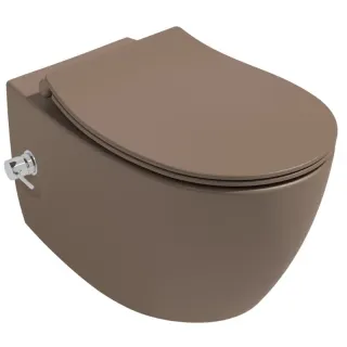 Подвесной унитаз Isvea Sentimenti Neo 10ARS1015I-2H безободковый с функцией биде коричневый матовый