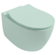 Подвесной унитаз Isvea Sentimenti Neo 10AR02010SV-2T безободковый крышка микролифт мятно-зелёный матовый