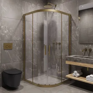 Душевой уголок Timo T45 100x100 см золото матовое