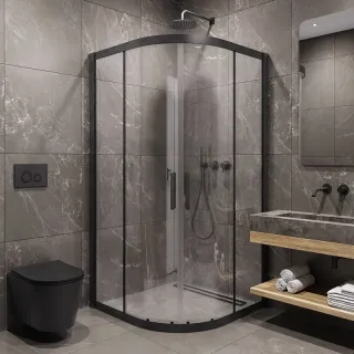 Душевой уголок Timo T46 90x90 см чёрный