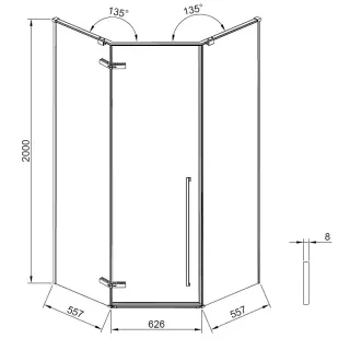 Душевой уголок Timo T69 100x100 см золото матовое