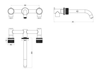 Встраиваемый смеситель для раковины Boheme Stick Linea 152-2-CR.3 хром