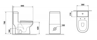 Унитаз-моноблок Laguraty 2100AW с сиденьем микролифт белый
