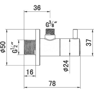 Угловой вентиль Kludi хром 1584505-00
