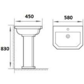 Раковина Boheme Vogue с пьедесталом белый 942