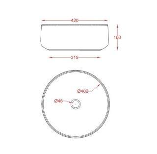Раковина ArtCeram Cognac COL001 05 34 белая 42 см