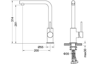 Смеситель для кухни Aquatek Европа AQ1380MB черный