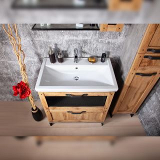 Тумба под раковину Бриклаер Лофт 4627125413414 80 см метрополитен грей