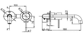 Встраиваемый смеситель для раковины Bossini Teo Z00730.021 золото