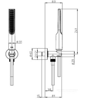 Душевая лейка Bossini Apice CE3004C.073 чёрный матовый