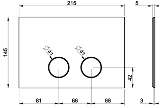 Клавиша смыва Gessi Total Look 54621.246 к инсталляциям TECEProfil и TECEBox золото