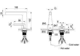 Смеситель для раковины Boheme  Duo Boheme 2х-позиционный COPPER BRUSHED брашированная медь