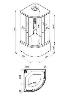 Душевая кабина Triton Стандарт-Мозаика Щ0000061834 90x90 см профиль белый стекло мозаика