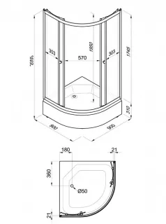 Душевая кабина Triton Стандарт-Мозаика Щ0000061809 90x90 см профиль белый стекло мозаика