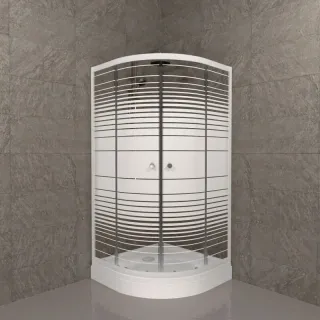 Душевой уголок Triton Стандарт-Полосы Щ0000061793 100x100 см профиль белый стекло с узором