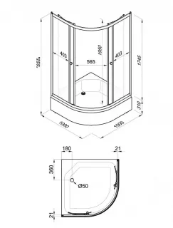 Душевой уголок Triton Стандарт-Полосы Щ0000061787 100x100 см профиль белый стекло с узором