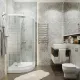 Душевой уголок Triton Стандарт-Полосы Щ0000061805 90x90 см профиль белый стекло с узором