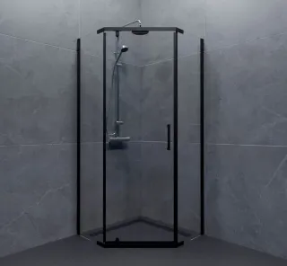 Душевой уголок Triton Дека Щ0000059783 90x90 см профиль чёрный стекло прозрачное