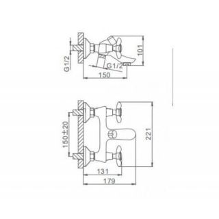 Смеситель для ванны и душа Frap F32731-B хром