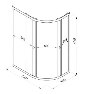 Душевой уголок Triton Коралл-Лайт Щ0000068953 120x80 см профиль белый стекло градиент