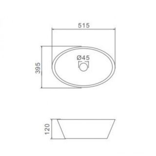 Накладная раковина Gappo GT306 51 см белый