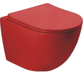 Унитаз подвесной SantiLine SL-5005MR безободковый красный матовый