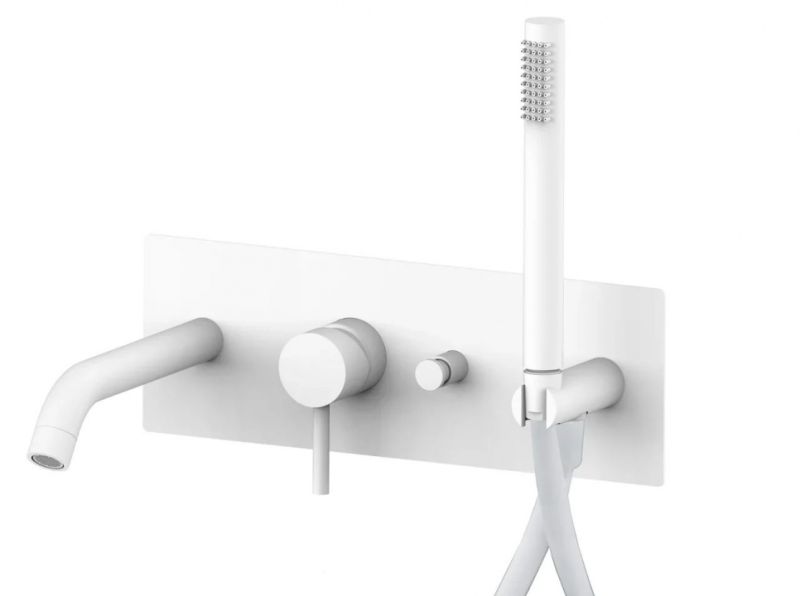 Смеситель для ванны с душем Paffoni Light LIG001BO с ВНУТРЕННЕЙ ЧАСТЬЮ, белый