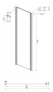 Боковая стенка Ambassador Intense 100IX 100см хром/прозрачное