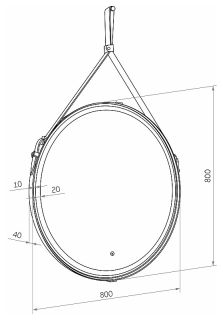 Зеркало с подсветкой Continent Millenium Brown ЗЛП1378 на ремне 80см коричневый