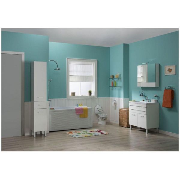 Пенал Aquanet Верона 187316 L с бельевой корзиной 35 см белый