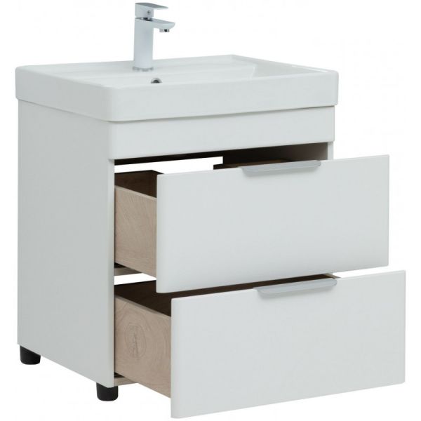 Тумба под раковину Aquanet Ирис New 310152 60 см белый глянец