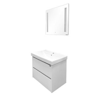 Comforty Тумба-умывальник "Дублин-75" белый глянец с раковиной Comforty 8057