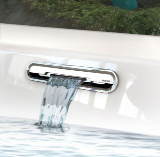 Акриловая ванна с подсветкой Riho Desire Back2Wall Glossy LED B089012005 180х84см светодиоды под ванной заполнение через перелив белый