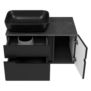 Подвесная тумба под раковину Misty Роял 80 см П-Роя-01080-021П2Я черный