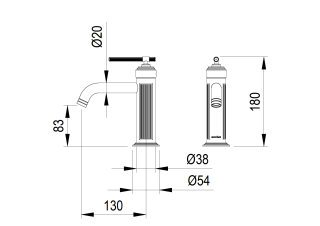 Смеситель для раковины Boheme ETERNA GUN METAL графит