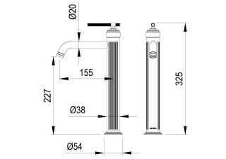 Смеситель для раковины Boheme высокий ETERNA COPPER BRUSHED брашированная медь