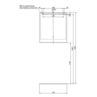 Зеркало с подсветкой Aquanet Милан 336400 80 см дуб рустикальный